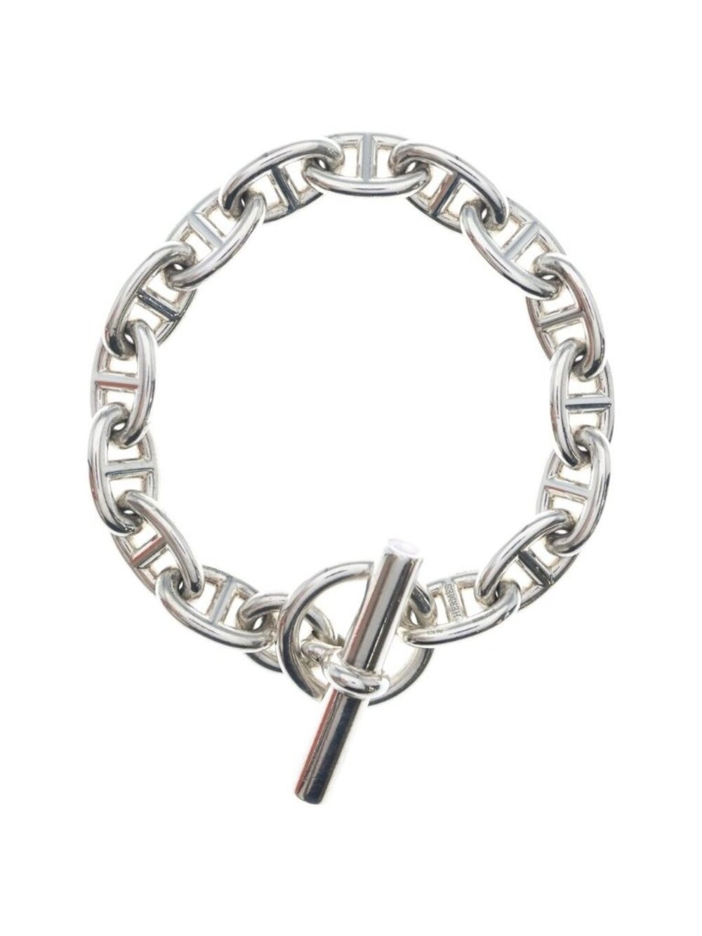 Hermes Chaine D'ancre Bracelet MM 15 Links Silver Chain